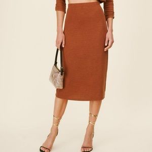 Reformation Janice Skirt Chestnut